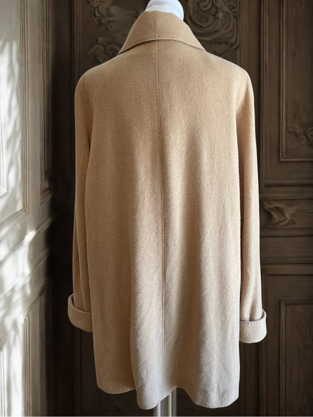 FLEURETTE Vintage 90s 100% Camel Hair Coat Jacket USA Union Tan Sz 12 Mid Length - Picture 5 of 16